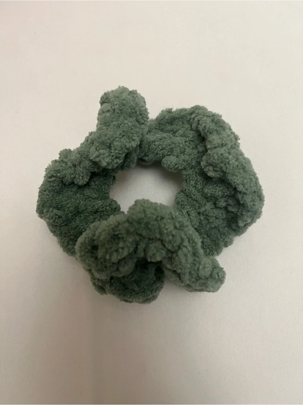 Plush Green Sherpa Scrunchie